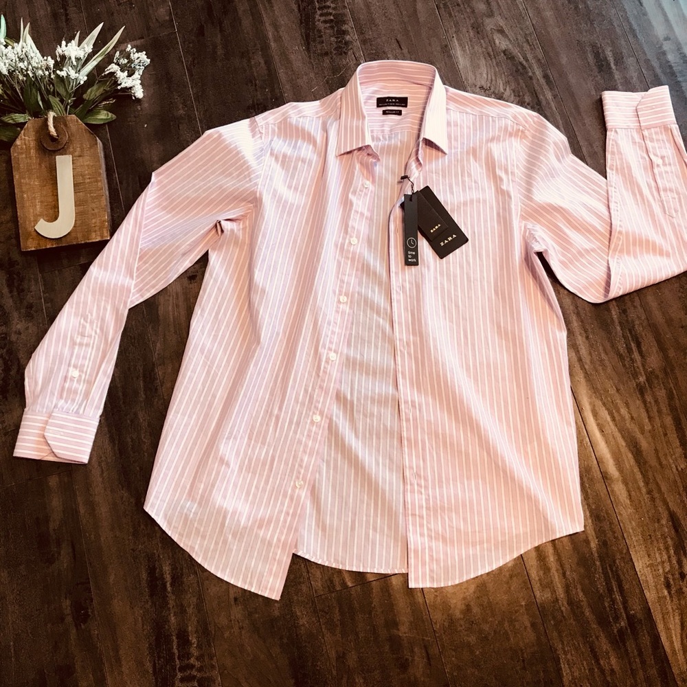 NWT Zara Regular Fit Size Medium Mens Dress Shirt